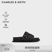 CHARLES&KEITH爱心外穿厚底一字拖CK1-70381026 Black黑色 38