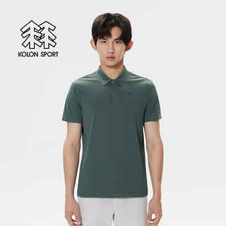 KOLON SPORT【SECO空气POLO】可隆男户外吸湿速干抗菌短袖POLO衫 LHPT4AT501-DG 深绿色 L