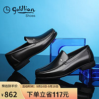 金利来（goldlion）男鞋乐福鞋时尚舒适透气商务休闲鞋G521320309AAA黑色37