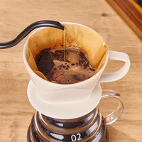 友来福咖啡滤杯手冲咖啡过滤器陶瓷家用滴滤式V型漏斗式滤杯套装 小号扇形滤杯-白色(1~2人份)