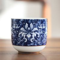古笙记 陶瓷茶杯青花瓷景德镇家用品茗杯水杯子中式古典复古主人杯 锦上添花【茶杯】
