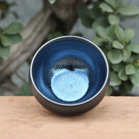 宋匠建盏茶杯高档主人杯单杯陶瓷水杯喝茶杯男士大师级茶碗茶盏 曹柳兴蓝麒麟将军盏