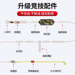 贾东普 主线组鱼线套装全套绑好黑坑主线套装配件渔具用品成品线组 加强版主线组4.8米 1号