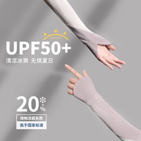 苏木佰(SOMUBAY)防晒冰袖女夏季户外开车防紫外线冰丝袖套透气薄手套2024 紫灰拼接色 (盖指款) 均码