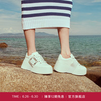 ROGERVIVIER/2024夏季RV女鞋Viv Skate皮革运动休闲鞋小白鞋 白色 34