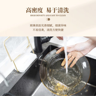 PYREX康宁碗高硼硅玻璃无涂层 家用琥珀透明饭碗汤碗餐具 小色拉碗600ML*2只装
