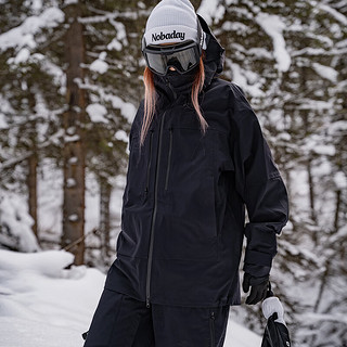 NOBADAY滑雪服套装专业单板男女同款运动防风防水户外滑雪裤外套秋冬 玉石灰套装 L