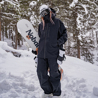 NOBADAY滑雪服套装专业单板男女同款运动防风防水户外滑雪裤外套秋冬 加州橘【雪服】 L