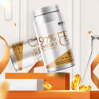 BIO-H佰澳和 rTG97%高纯度Omega-3深海鱼油欧米伽3EPADHA rTG深海鱼油30粒*1瓶 新西兰