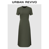 URBAN REVIVO 女装时尚垂感镂空修身中长款连衣裙 UWG740125 深灰 XS