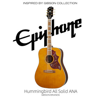 epiphone民谣木吉他大师全单Masterbilt 蜂鸟 ANA 复古原木色电箱易普锋 41英寸 Hummingbird 全单原木色