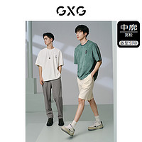 GXG 男装 210g重磅毛巾布面料宽松休闲短袖T恤男士 24年夏季新品