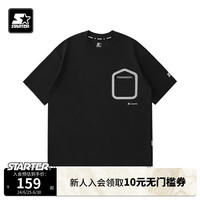 STARTERT恤2024年夏季新款宽松显瘦百搭时尚运动休闲短袖上衣 黑色