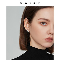 Daisy dream 999纯银耳圈交叉耳钉女精致微镶小众设计感高级耳环ins冷淡风耳饰