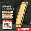 romusic10孔布鲁斯口琴成人儿童演奏款金色C调