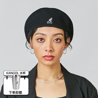 KANGOL504袋鼠贝雷帽休闲时尚潮流正反戴网眼鸭舌帽子 黑色 S(54-55cm)