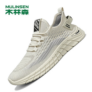 木林森（MULINSEN）男鞋网面飞织透气休闲运动鞋轻便软底跑步鞋 CX2201
