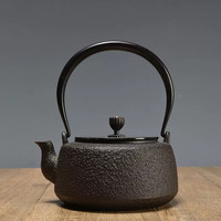 龟寿堂铁壶肩冲无地铁壶家用烧水煮茶壶日本无涂层砂铁壶日式铁茶壶 肩冲无地铁壶 1.1L