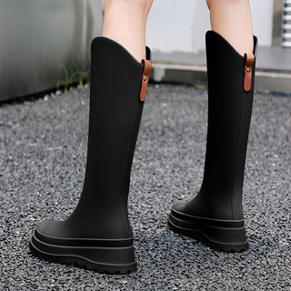 DG&DU雨鞋女款外穿时尚高筒雨靴加绒长筒水鞋防滑工作厨房胶鞋