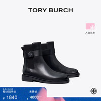 Tory Burch 汤丽柏琦 带扣拼接短靴女鞋TB 152831 黑色 004 6 36.5