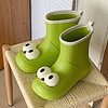 细细条（XIXITIAO）丑萌可爱卡通雨鞋女户外穿成人水鞋防滑防水雨天胶鞋 苹果绿 32-33（内长约20.5cm）