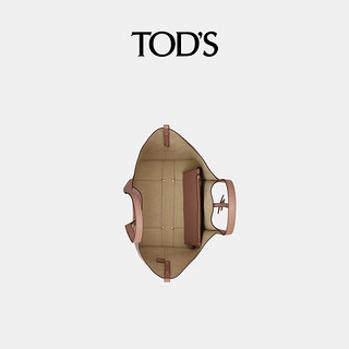 TOD'S女士TIMELESS大T扣皮革中号托特包女包 粉色 PZ