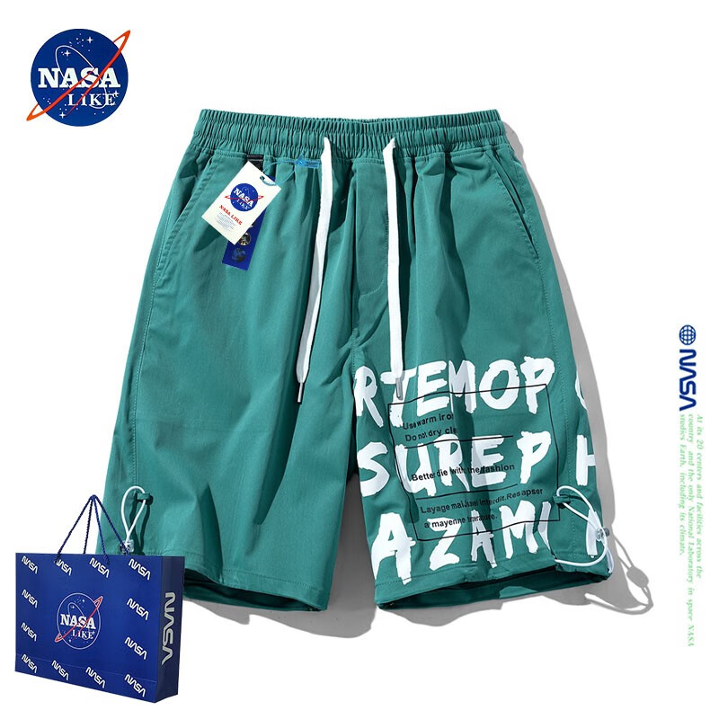 NASA LIKE官方男装潮牌联名短裤男女夏季宽松休闲运动情侣百搭薄款五分裤子