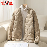 雅鹿2024轻薄羽绒服女短款冬季保暖百搭休闲时尚小个子大码外套潮 驼色 L105-125斤