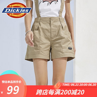 dickies 短裤 女式个性潮酷大裤兜背带短裤下装短裤10297 沙色 25