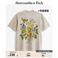ABERCROMBIE & FITCH男装女装装 24夏季时尚美式风复古图案T恤 KI123-4049 云朵灰 L (180/108A)