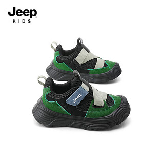 Jeep吉普儿童运动鞋男童2024年秋季轻便女童软底休闲百搭跑步鞋子 黑色 29码 鞋内约长18.7cm
