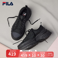 FILA 斐乐官方LAVA女鞋夏季帆布鞋休闲鞋板鞋小白鞋运动鞋黑色鞋子