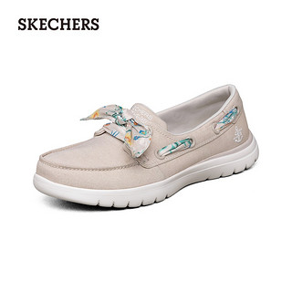 斯凯奇（Skechers）女鞋渔夫鞋夏季轻便一脚蹬船鞋休闲健步鞋136471 自然色/NAT 35