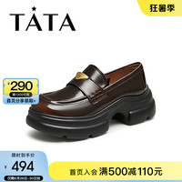 他她(TATA)2024秋商场同款时尚休闲女乐福鞋新款7OL29CA4