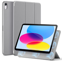 亿色适用于ipad9/8/7保护套air5/4磁吸壳2020/2021/2022年pro11苹果mini6平板12.9轻薄版防摔10保护壳 ipad 10【灰色】磁吸双面夹
