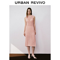 URBAN REVIVO UR2024夏季新款女优雅减龄编织肌理感无袖针织连衣裙UWT940011