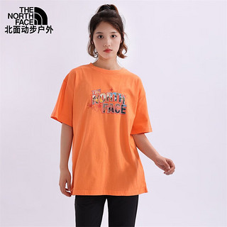 T恤女款春夏款户外运动休闲纯棉印花短袖7WEG 橙色/N6M M