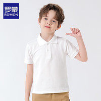 罗蒙男童短袖polo衫校服2024春夏款T恤女童