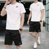 耐克（NIKE）两件套 男运动套装 24新款小LOGO透气短袖T恤休闲宽松五分裤短裤 AR4999-100+DV9329-010/主推款 L（175）