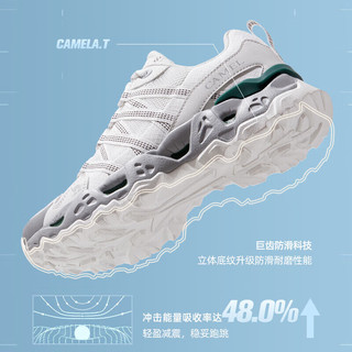 骆驼（CAMEL）【丁真同款清岩】登山鞋男女透气户外运动鞋防滑耐磨低帮徒步鞋 白灰，女 38