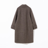 播秋冬美式复古学院简约高级休闲百搭大衣女DDP4AD4774 O72石莲褐色条 M