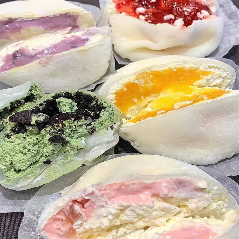 爱尚食味熊雪媚娘冷冻甜品大福爆浆糯米糍蛋糕日式冰皮麻薯雪胖子 奥利奥草莓蓝莓芒果抹茶 80g 各1盒