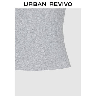 UR2024秋季女装趣味减龄撞色字母图案短袖T恤UYV440016 花灰 M