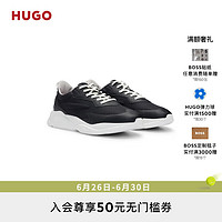 HUGO男士2024夏季撞色细节装饰跑步休闲运动鞋 012-黑色 42