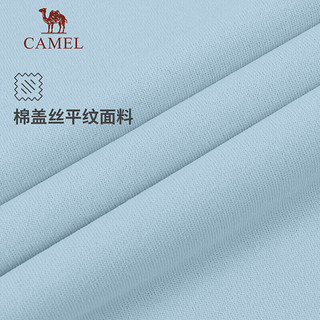 骆驼（CAMEL）户外运动速干T恤女短袖简约立领宽松透气POLO衫 A23BAVaV047 纯净蓝女