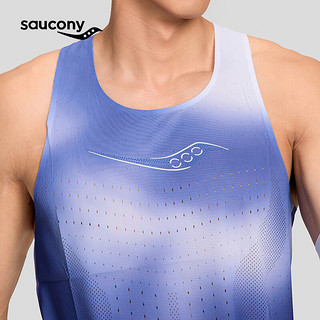 Saucony索康尼跑步背心男专业竞速马拉松吸湿排汗轻薄夏季跑步运动衫上衣 午夜蓝PR10 XL
