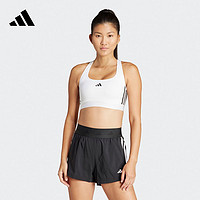 adidas透气网纱中强度运动工字背内衣女装阿迪达斯IQ3352 白/黑色 M CD