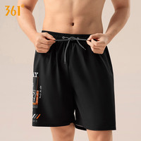 361°泳裤男防尴尬宽松速干男士游泳裤平角泳衣套装沙滩裤温泉游泳装备 4219深邃黑色 2XL(体重:170-190斤)