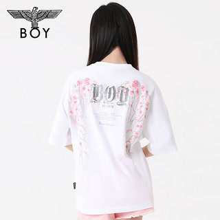 BOY LONDON【樱花羽翼】潮牌T恤同款短袖樱花翅膀印花N01712 黑色 XL