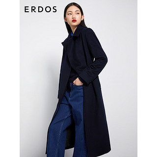 ERDOS 秋冬纯羊绒水波纹经典围裹版型女士大衣